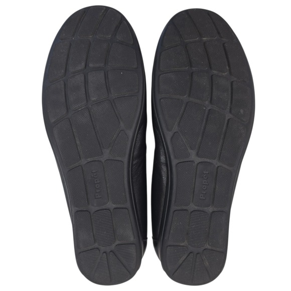 Propet WCX004L Womens 12 M Black Leather Ballet Wedge Flats Round Toe Slip On - Picture 8 of 10